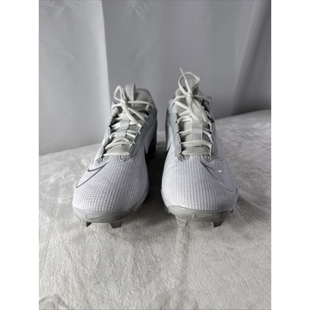 Nike, Fastflex Football, Softball Cleats, White And Silver, Men's Size 11.5
